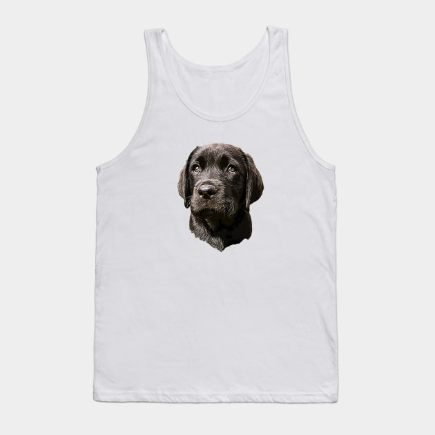 Labrador Retriever Black Puppy Dog Tank Top by ElegantCat